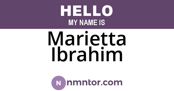 Marietta Ibrahim
