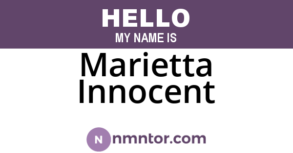 Marietta Innocent