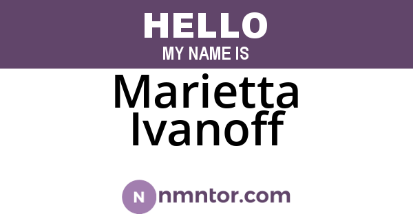 Marietta Ivanoff