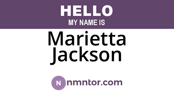 Marietta Jackson