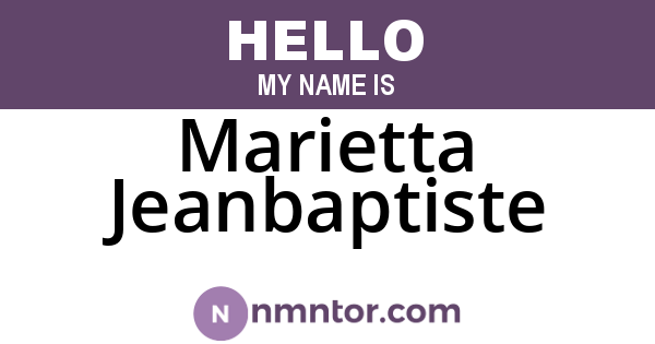 Marietta Jeanbaptiste