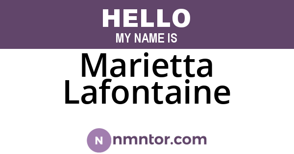 Marietta Lafontaine