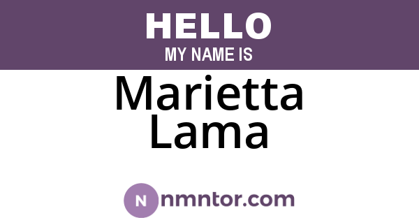 Marietta Lama