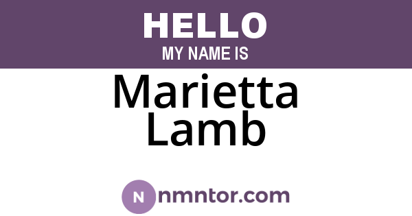 Marietta Lamb