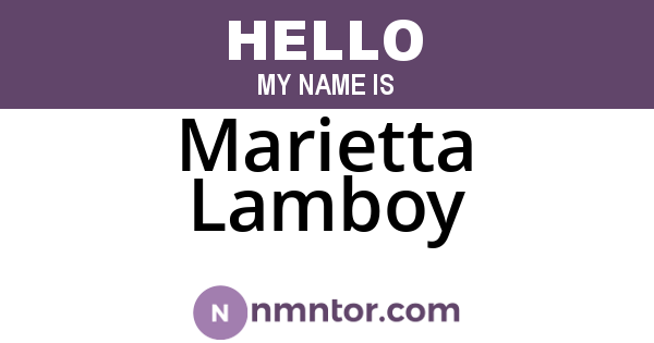 Marietta Lamboy
