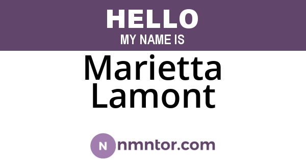 Marietta Lamont