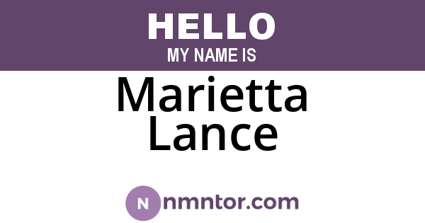 Marietta Lance