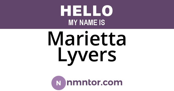 Marietta Lyvers