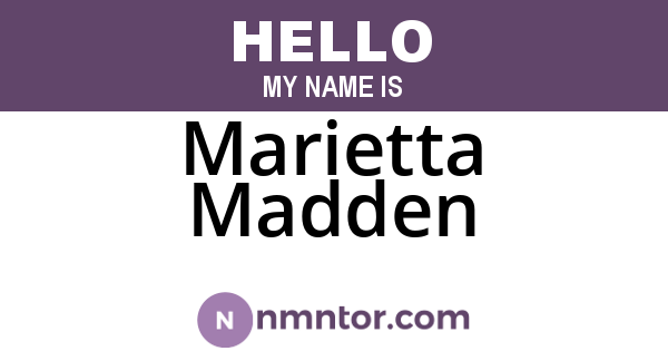 Marietta Madden