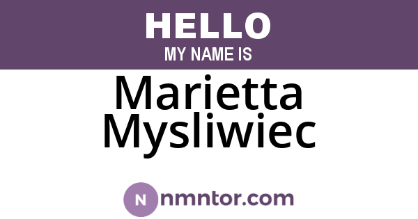 Marietta Mysliwiec