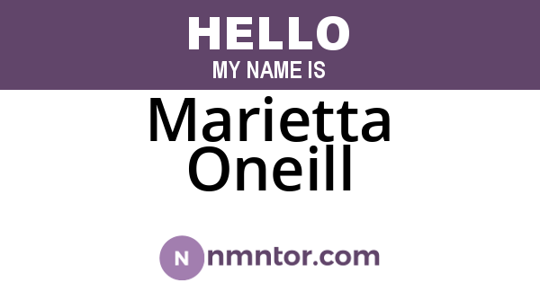 Marietta Oneill