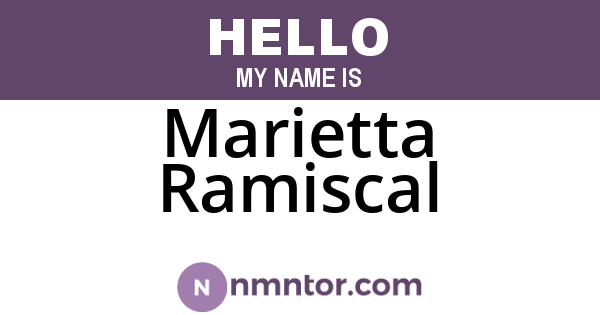 Marietta Ramiscal