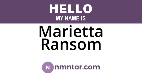 Marietta Ransom