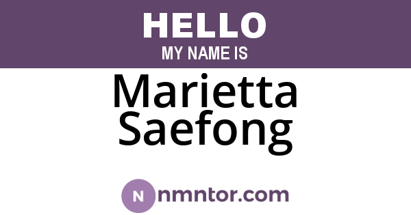 Marietta Saefong