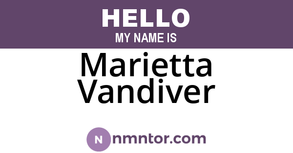 Marietta Vandiver
