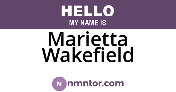 Marietta Wakefield