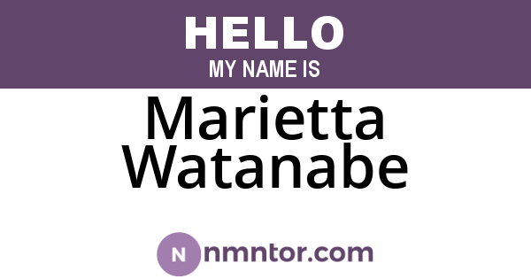 Marietta Watanabe