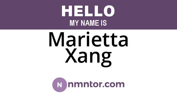 Marietta Xang