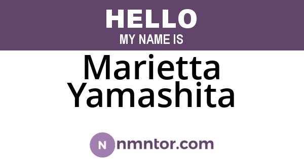Marietta Yamashita