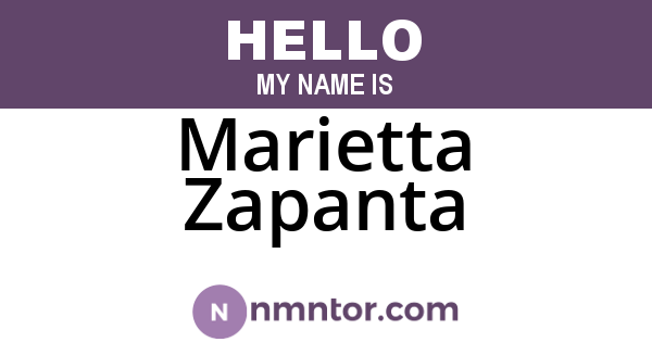 Marietta Zapanta