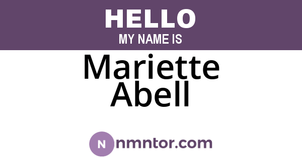 Mariette Abell