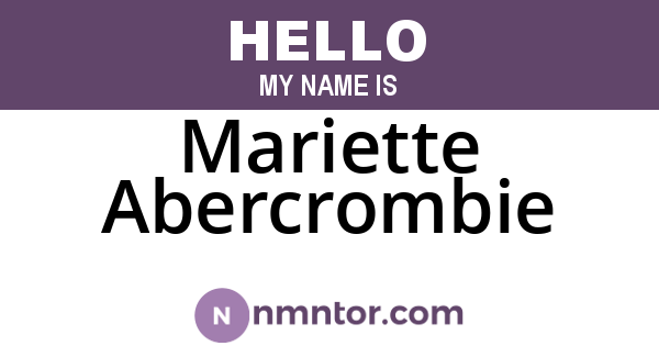 Mariette Abercrombie