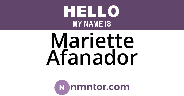 Mariette Afanador
