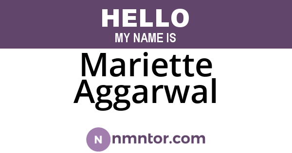Mariette Aggarwal