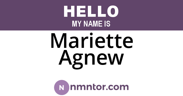 Mariette Agnew