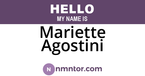 Mariette Agostini