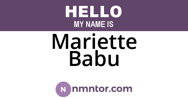 Mariette Babu
