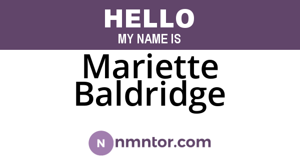 Mariette Baldridge