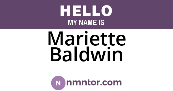 Mariette Baldwin