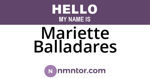 Mariette Balladares