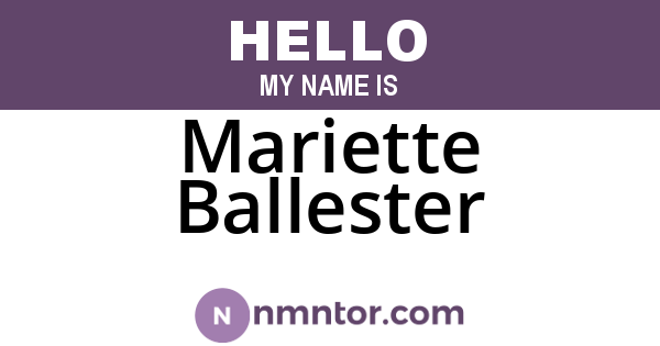 Mariette Ballester
