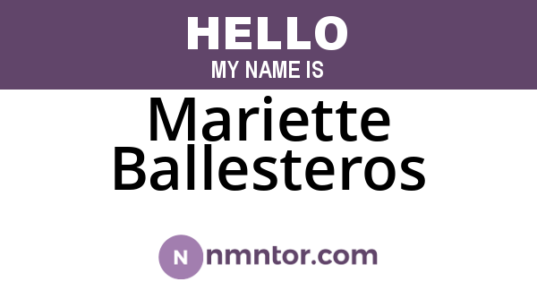 Mariette Ballesteros
