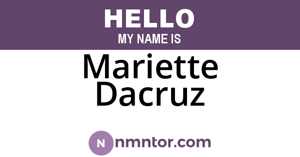 Mariette Dacruz