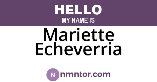 Mariette Echeverria