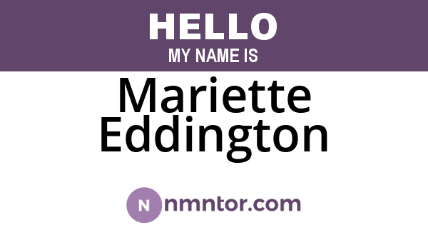 Mariette Eddington