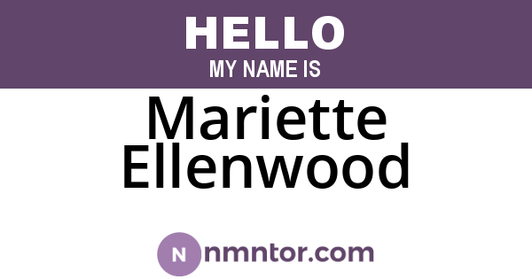 Mariette Ellenwood