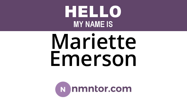 Mariette Emerson