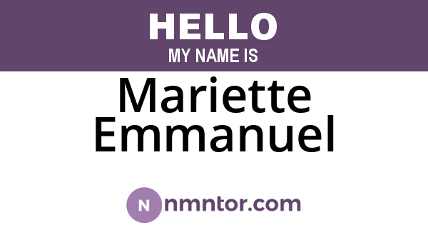 Mariette Emmanuel