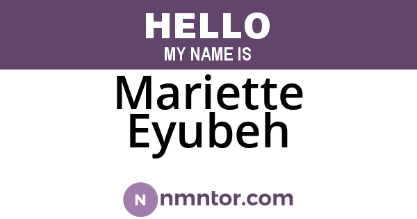 Mariette Eyubeh