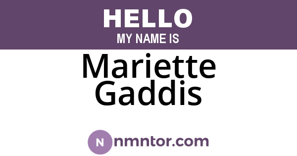 Mariette Gaddis