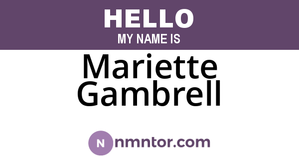 Mariette Gambrell