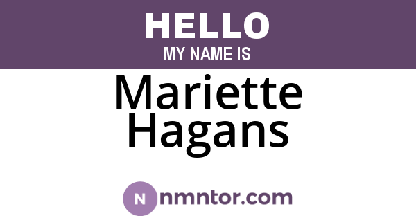 Mariette Hagans