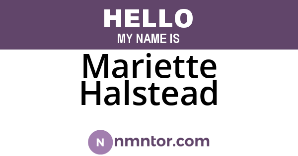 Mariette Halstead