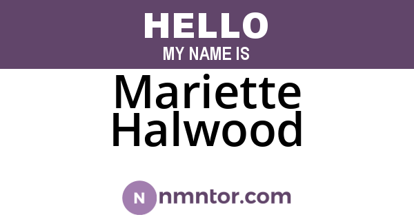 Mariette Halwood