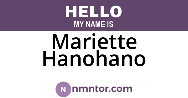 Mariette Hanohano