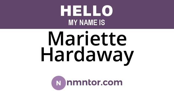 Mariette Hardaway